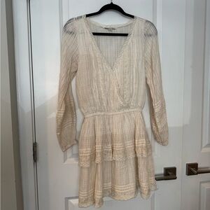 American Eagle Cream Lace Trim Dress